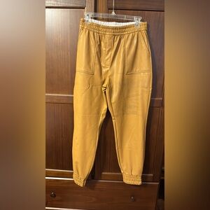Mustard Yellow Leather Pants